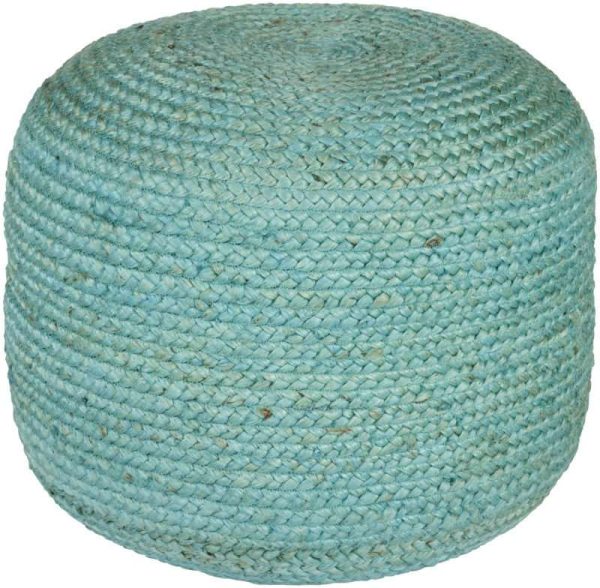 Teal Woven Pouf