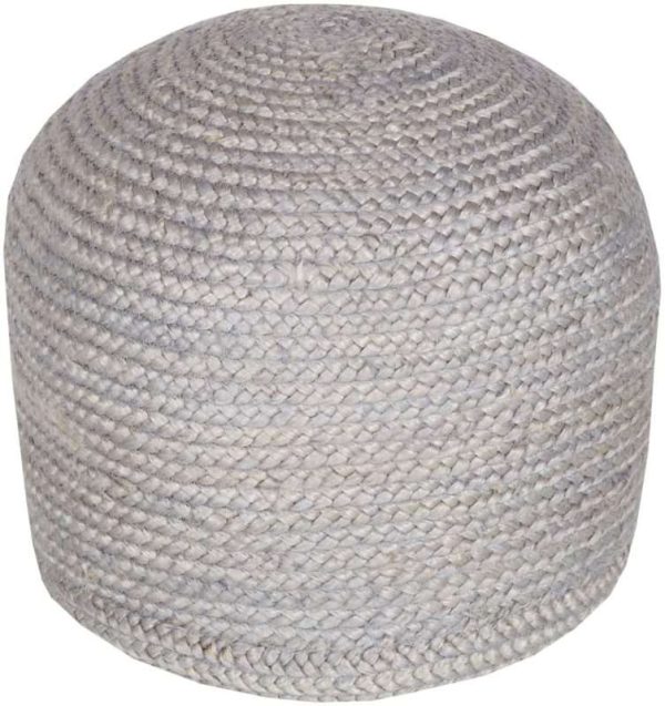 Gray Woven Pouf